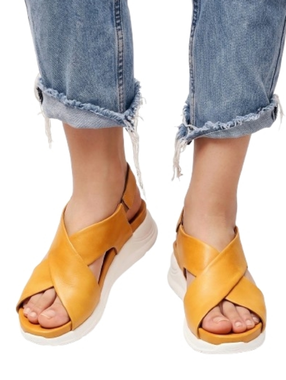 GIROTTI Leather Chunky Sole Sandals